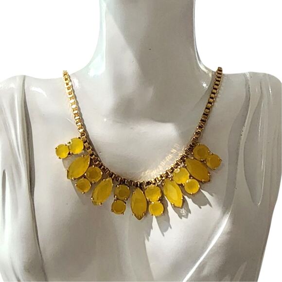 Kate Spade Neon Yellow Marquee Bib Statement Necklace - Picture 1 of 10